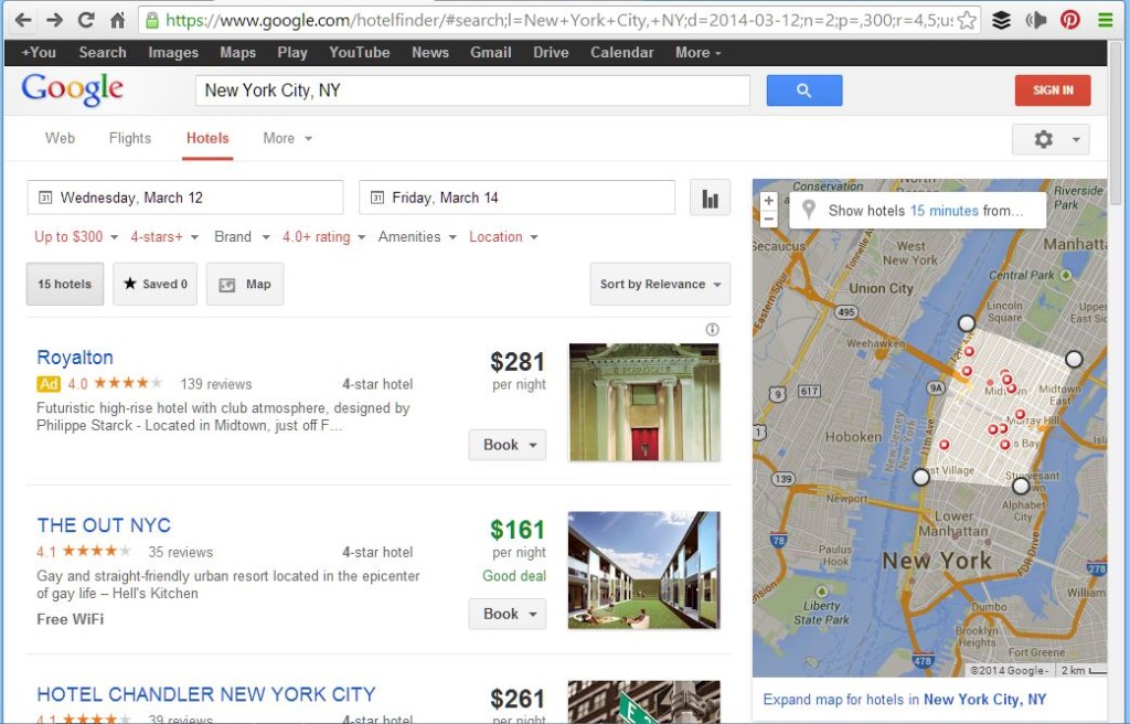 Google Hotel Finder