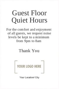 Guest Floor Quiet Hours 20