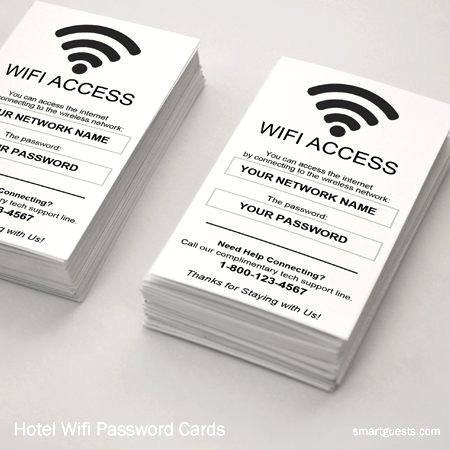 Hotel Wifi Password Cards