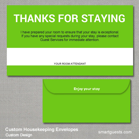 Custom Housekeeping Envelopes