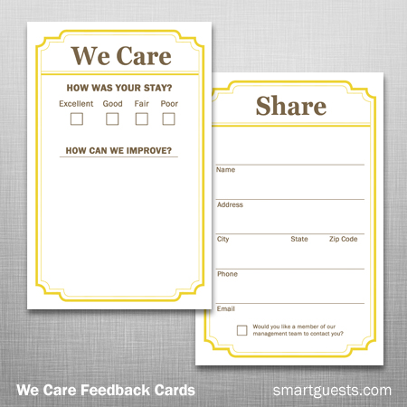 We Care Feedback Cards