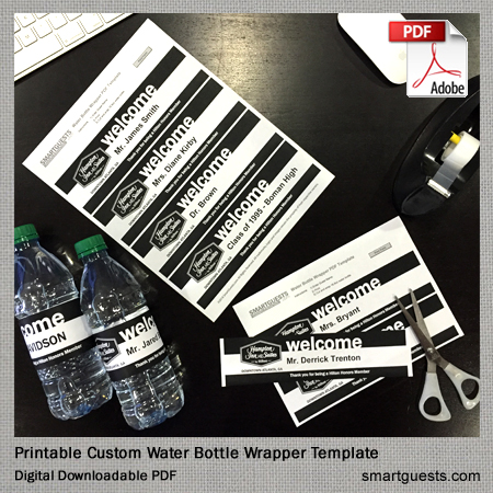 Printable Custom Water Bottle Wrapper Template