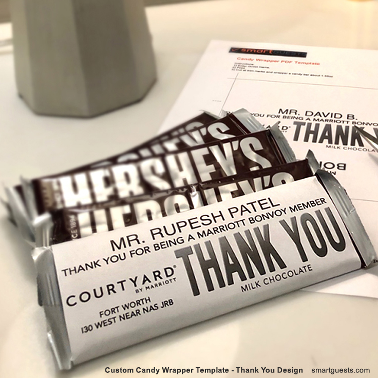 Custom Candy Wrapper Template - Thank you design
